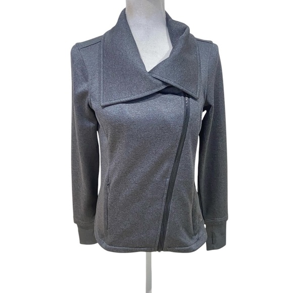 Head charcoal gray zip up big collar athletic jacket zippered pockets size small - Picture 1 of 11